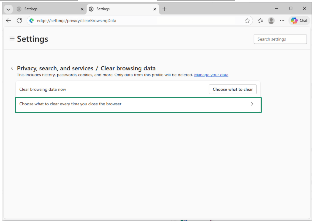 choose what to clear