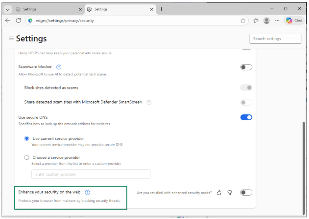 enhance security mode