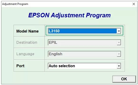 printer model name epson adjustment program l3150