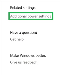 Additional power settings