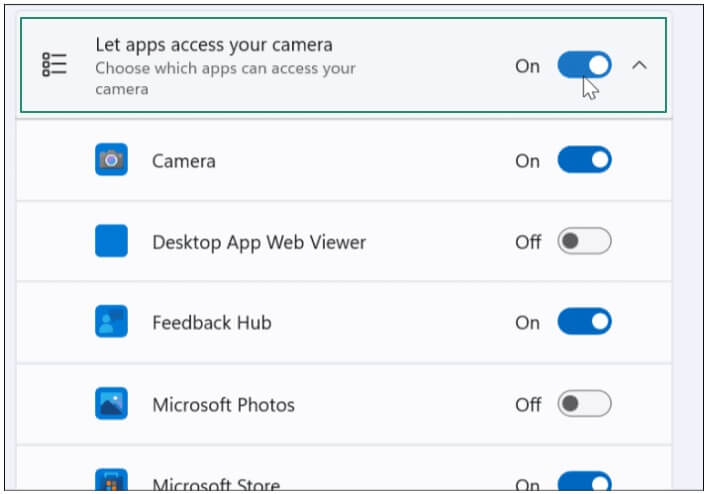 Select the applications that can use the camera