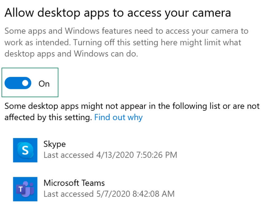 allow apps to access your camera