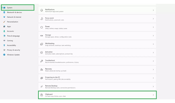 select system and clipboard