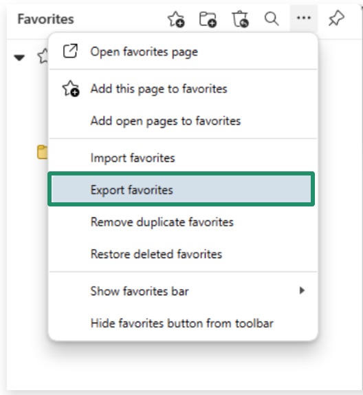 Export favorites
