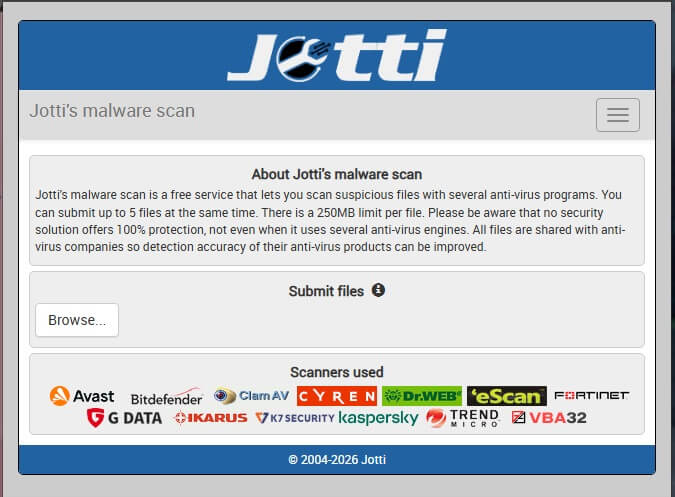 Jotti’s Malware Scan