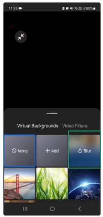 Tap Blur in the Backgrounds tab