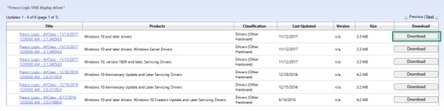 Download for the latest Fresco Logic driver
