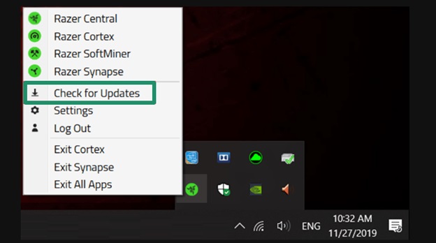 Update Razer Synapse software