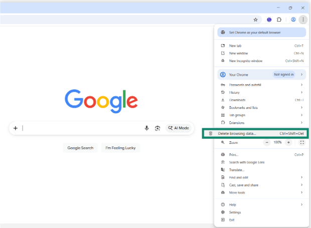 Delete Browsing Data