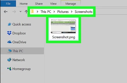 Go to pictures and then select the screenshot you just took