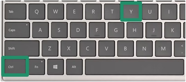 ctrl + Y