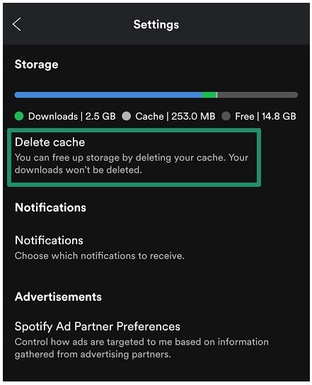 delete cache