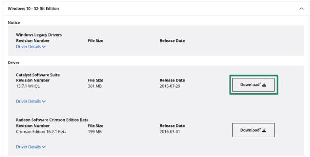 download the ati driver