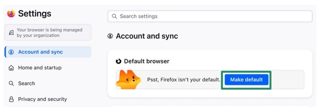 Click Make default