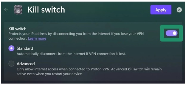 kill switch standard