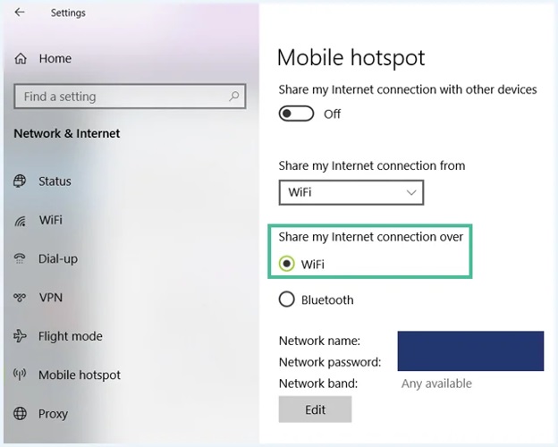 share my internet connection over