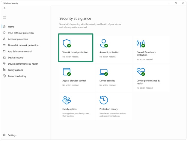 Virus & threat protection