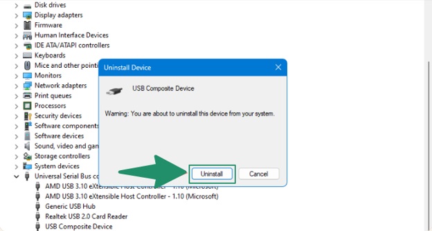 click to uninstall