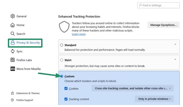 custom settings